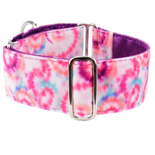 Pink Tie-Dye Elite Velvet Dog Collar