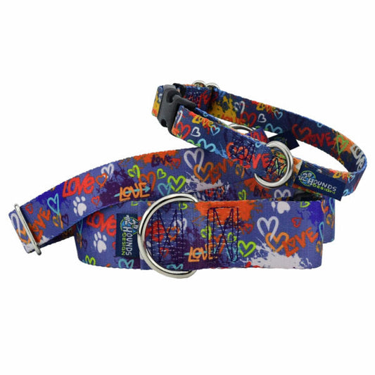 Love Graffiti Blue Martingale Dog Collar – EarthStyle