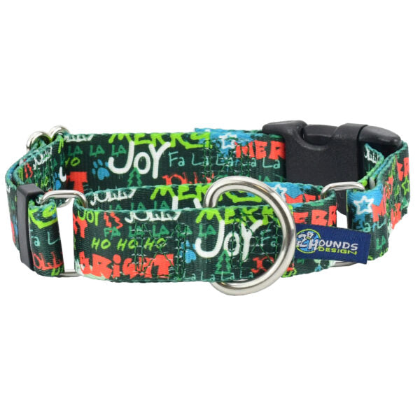 Holiday Graffiti Buckle Martingale Dog Collar – EarthStyle