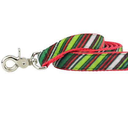 Christmas Stripes Velvet Dog Leash