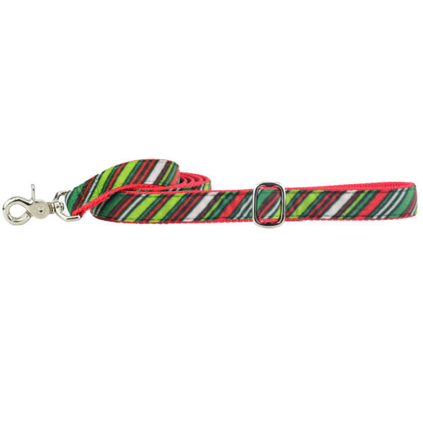 Christmas Stripes Velvet Dog Leash