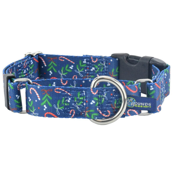 Kiss The Dog Christmas Holiday Buckle Martingale Dog Collar – EarthStyle