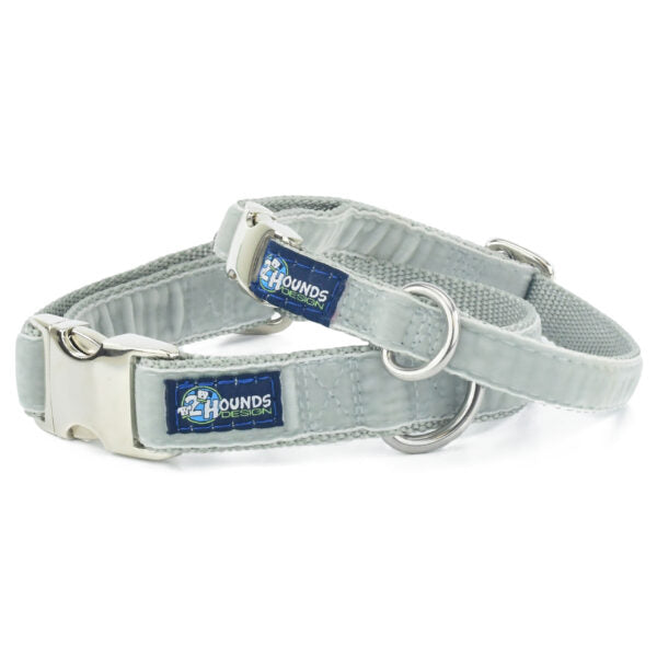 Silver Velvet Essential Martingale Dog Collar