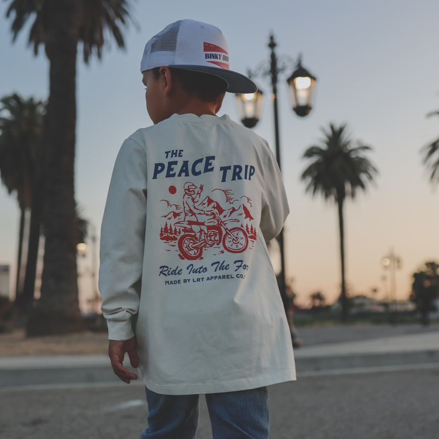 THE PEACE TRIP LONG SLEEVE TEE - VINTAGE WHITE