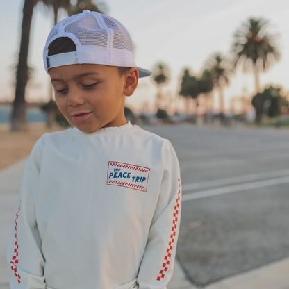 THE PEACE TRIP LONG SLEEVE TEE - VINTAGE WHITE