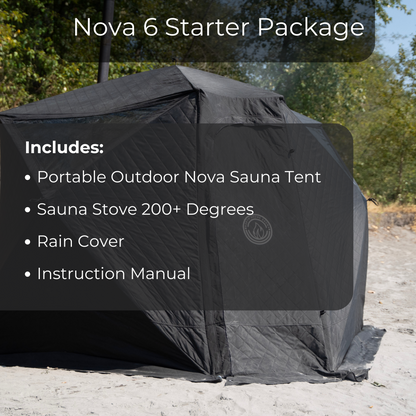 Portable Sauna Tent - Nova 6 Tent - 6 People - Starter Package