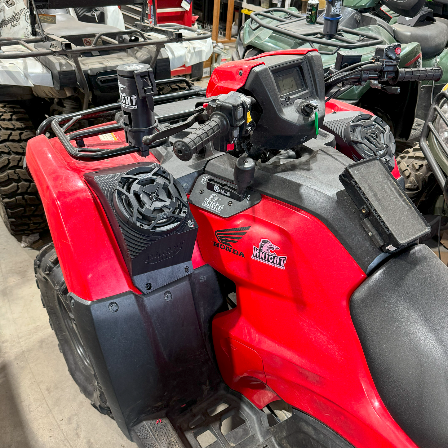 2014+ Honda Rancher, Foreman, Rubicon Bluetooth ATV Speaker Pods - Fender Mounted