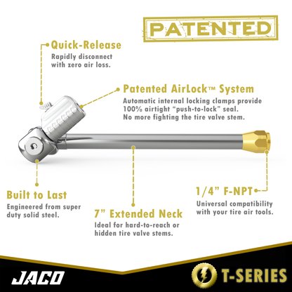 Lightning™ T-Series Tire Air Chuck | Open Flow, 1/4" F-NPT