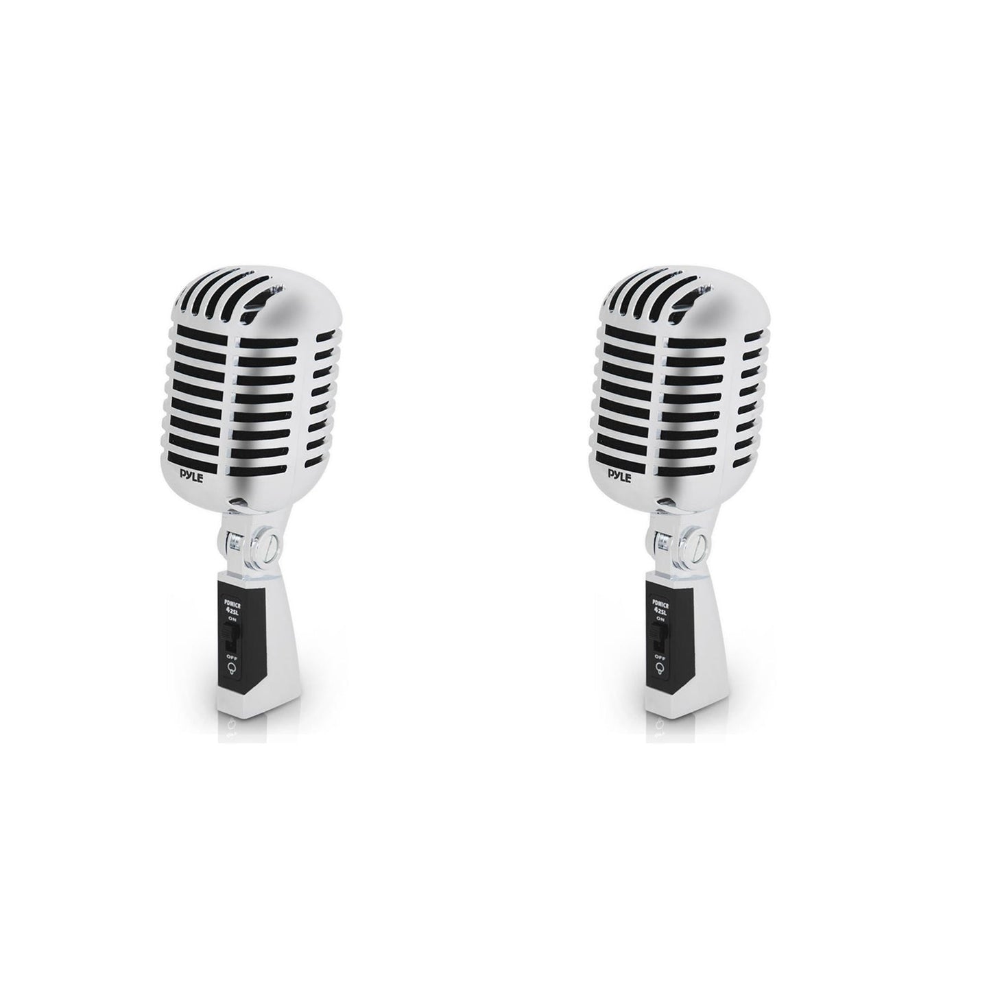 Pyle Pro PDMICR42SL Vintage Retro Style Dynamic Studio Vocal Microphone (2 Pack)