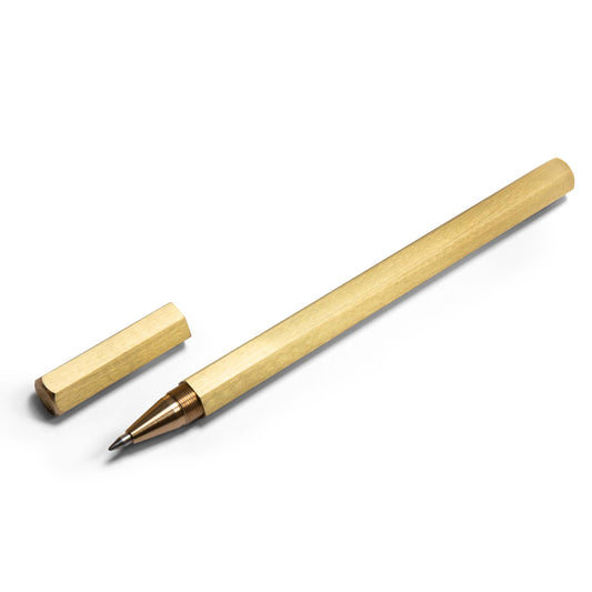 2nd Amen EDC Pen Solid Brass Roller Ball Black Gel Ink Pen