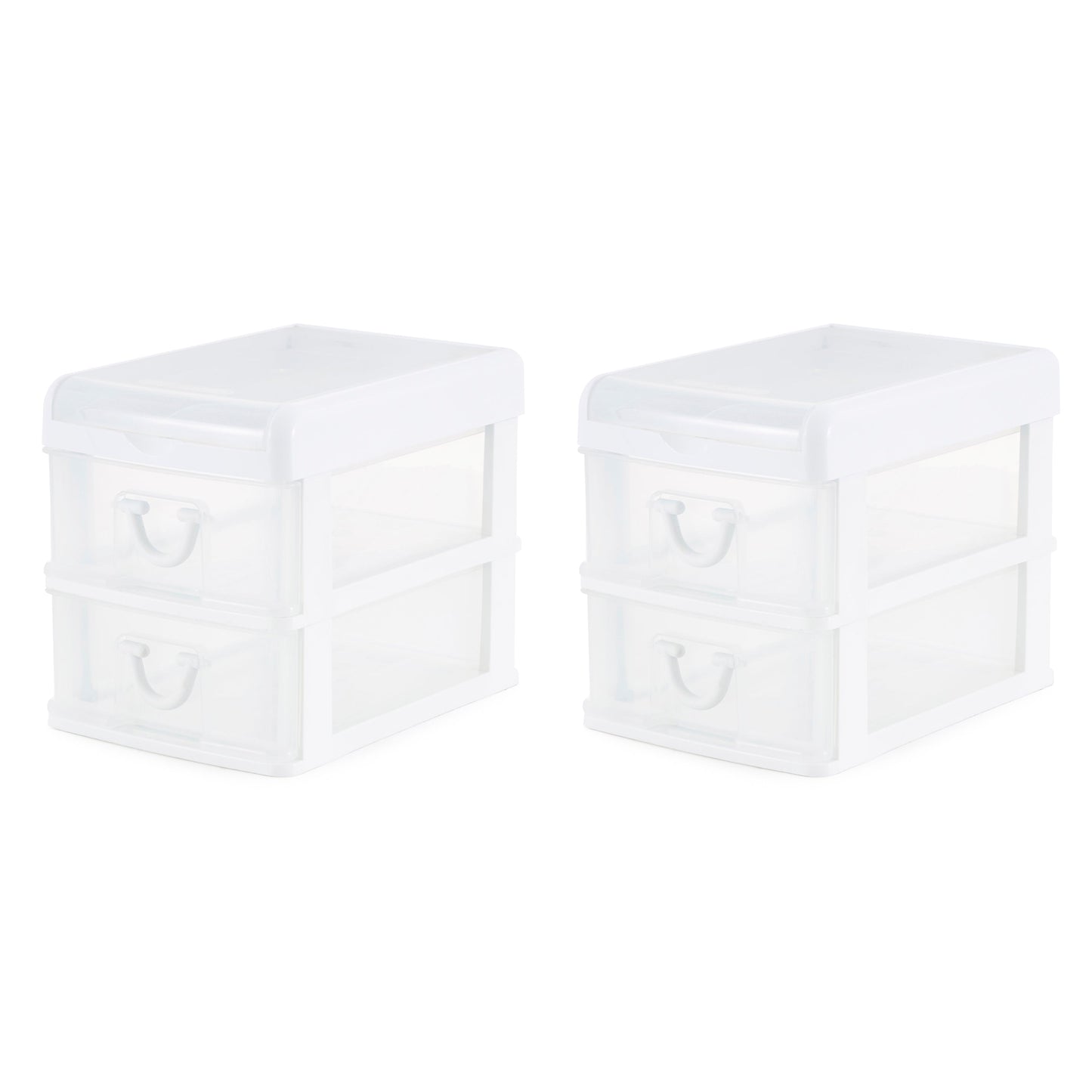 Gracious Living 2 Drawer Desktop Countertop Organizer with Flip Top Lid (2 Pack)