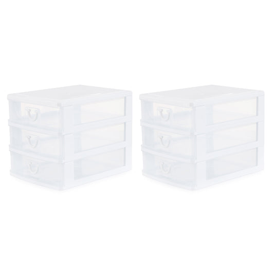 Gracious Living Deluxe 3 Drawer Storage Desktop & Countertop Organizer (2 Pack)