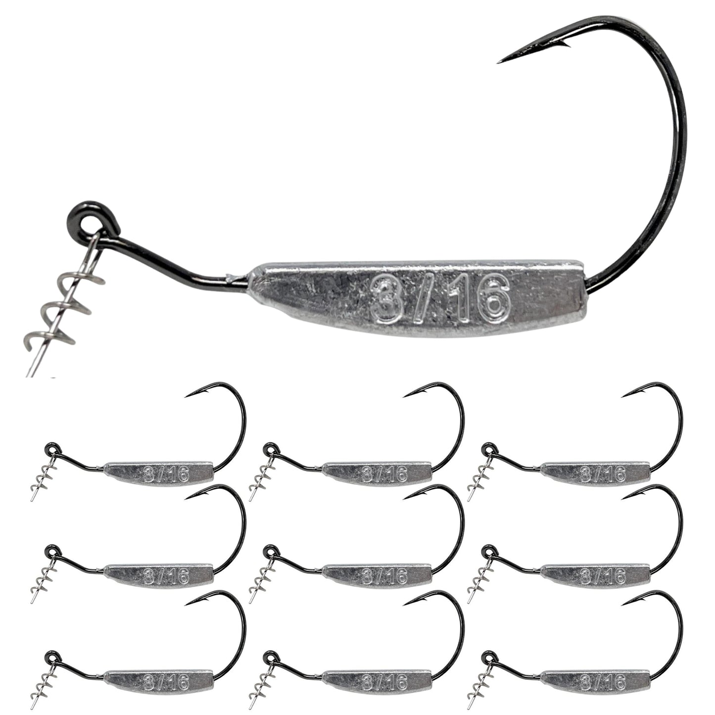 Reaction Tackle Lead Weighted Swimbait Hooks (10-PACK)