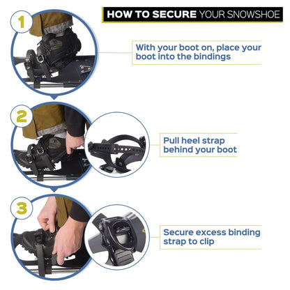 Outbound Lightweight 25 In Aluminum Snowshoes Kit with Poles & Carrying Tote Bag