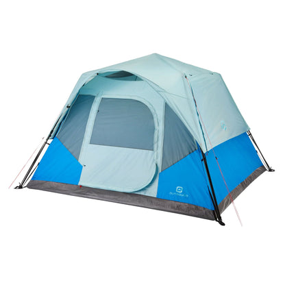 Outbound QuickCamp 6 Person 3 Season Cabin Tent with Rainfly and Carry Bag, Blue