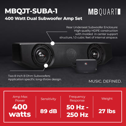MB Quart Jeep Gladiator Compatible 400 Watt Dual Subwoofer Amp Set, MBQJT-SUBA-1