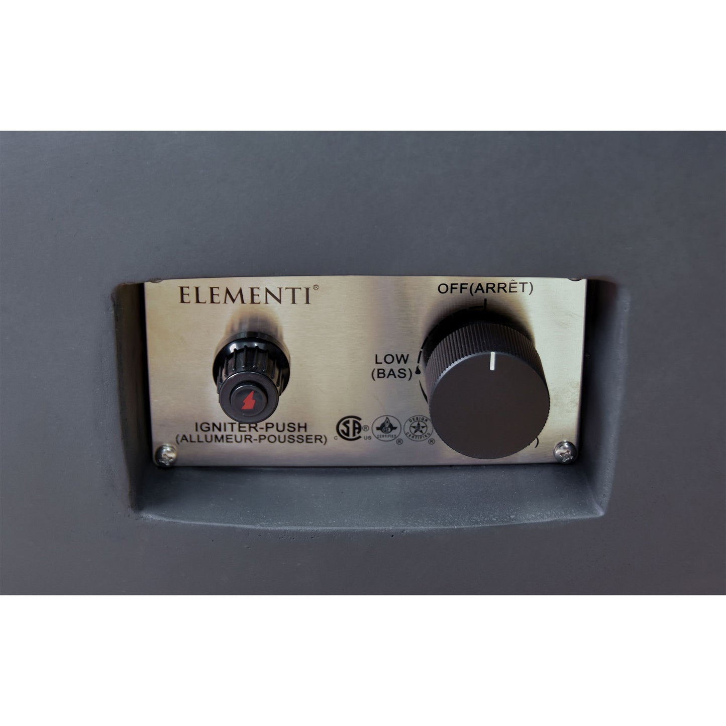 Elementi Natural Gas Concrete Lunar Bowl Fire Pit with Auto Ignition, Dark Grey