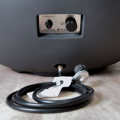 Elementi Natural Gas Concrete Lunar Bowl Fire Pit with Auto Ignition, Dark Grey