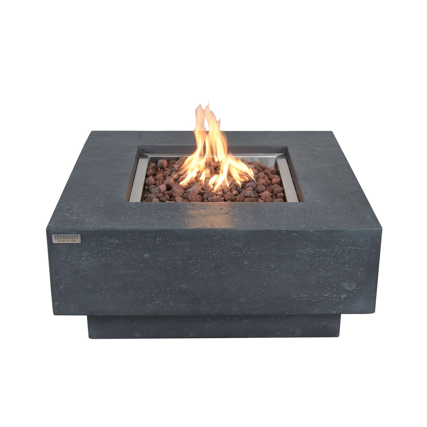 Elementi Manhattan 36" Concrete Outdoor 45,000 BTU Natural Gas Fire Pit Table