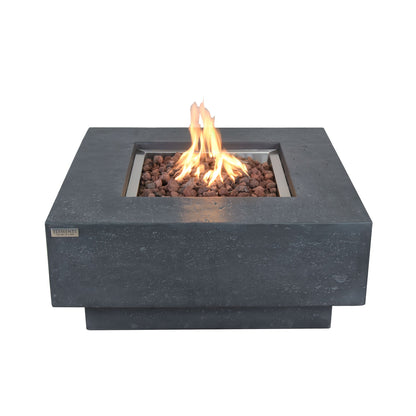 Elementi Manhattan 36" Concrete Outdoor 45,000 BTU Natural Gas Fire Pit Table