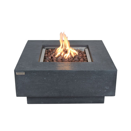 Elementi Manhattan 36" Concrete Outdoor 45,000 BTU Natural Gas Fire Pit Table