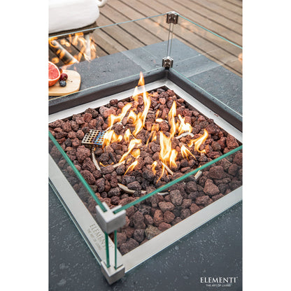 Elementi Manhattan 36" Concrete Outdoor 45,000 BTU Natural Gas Fire Pit Table