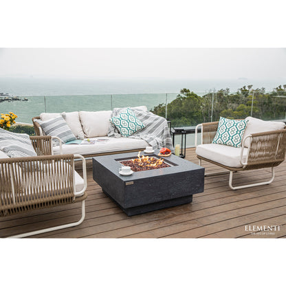 Elementi Manhattan 36" Concrete Outdoor 45,000 BTU Natural Gas Fire Pit Table