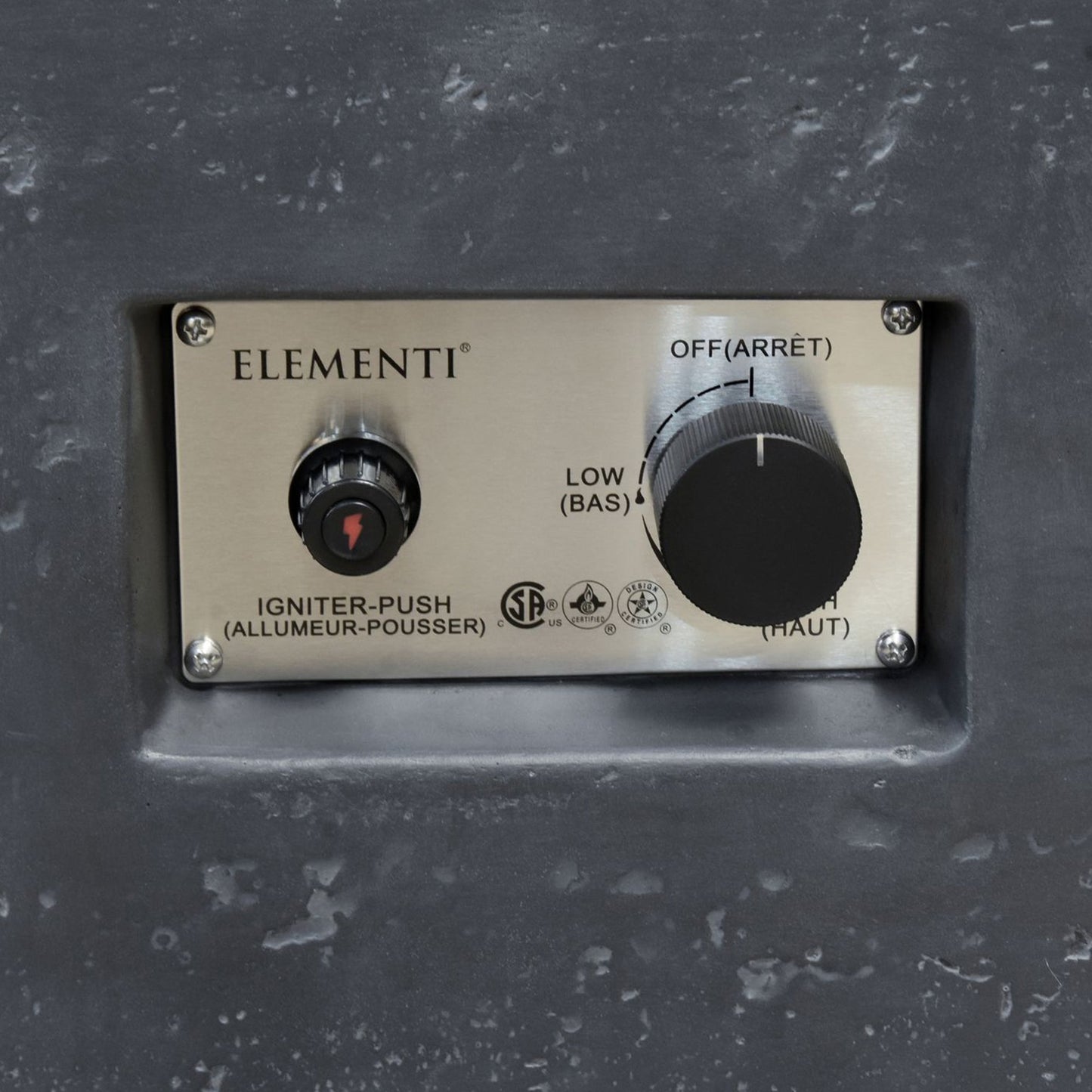 Elementi Manhattan 36" Concrete Outdoor 45,000 BTU Natural Gas Fire Pit Table