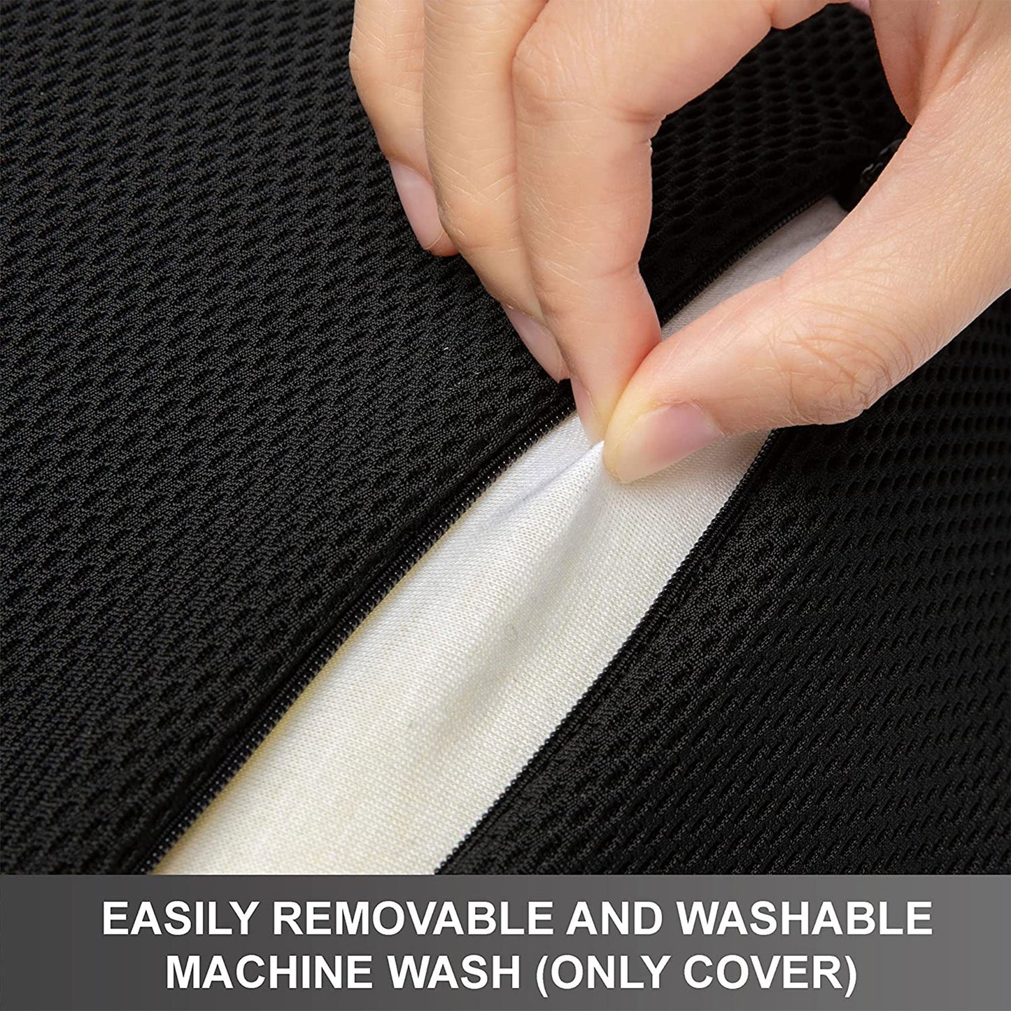 WENNEBIRD Model Q Lumbar Memory Foam Support Pillow to Improve Posture, Beige