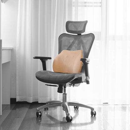 WENNEBIRD Model Q Lumbar Memory Foam Support Pillow to Improve Posture, Beige