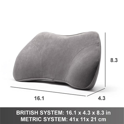 WENNEBIRD Model B Lumbar Memory Foam Support Pillow to Improve Posture, Grey