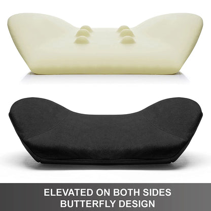 WENNEBIRD Model Q Lumbar Memory Foam Support Pillow to Improve Posture, Black