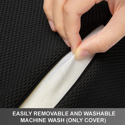 WENNEBIRD Model Q Lumbar Memory Foam Support Pillow to Improve Posture, Black