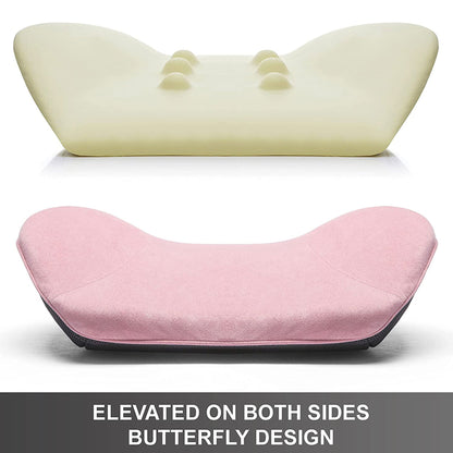 WENNEBIRD Model Q Lumbar Memory Foam Support Pillow to Improve Posture, Pink