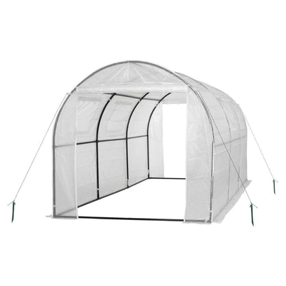 Upper Bounce Ogrow 2 Door Walk In Greenhouse with Ventilation Windows, White
