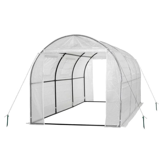 Upper Bounce Ogrow 2 Door Walk In Greenhouse with Ventilation Windows, White