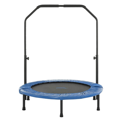 Upper Bounce 48-In Round Foldable Rebounder Fitness Trampoline w/ Adjustable Bar