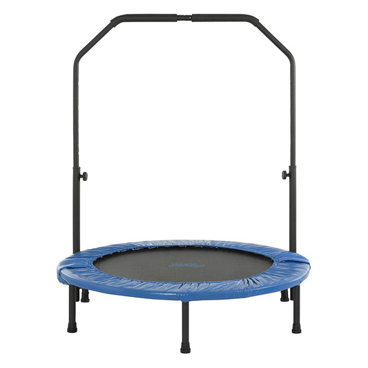 Upper Bounce 48-In Round Foldable Rebounder Fitness Trampoline w/ Adjustable Bar