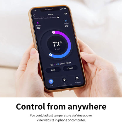 Vine Wi Fi 7 Day and 8 Period Programmable Smart Home Thermostat, 6th Gen
