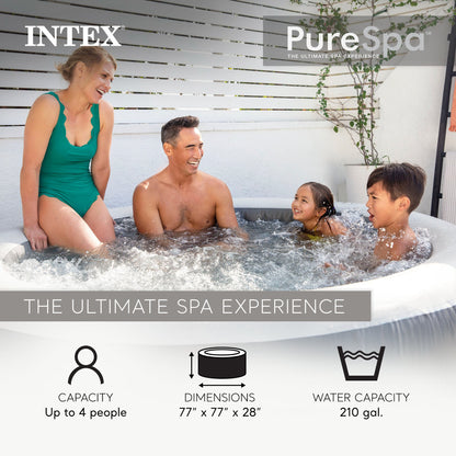 Intex PureSpa Plus Inflatable Hot Tub Jet Spa with Maintenance Kit and 2 Seats