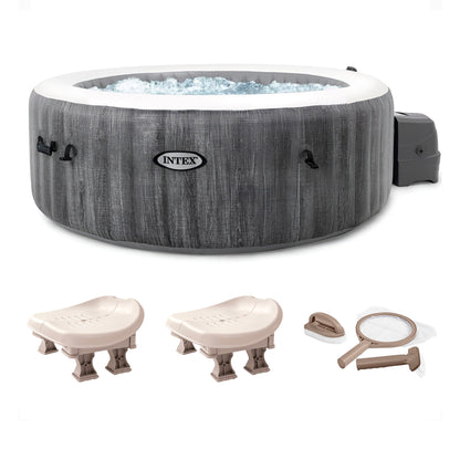 Intex PureSpa Plus Inflatable Hot Tub Jet Spa with Maintenance Kit and 2 Seats