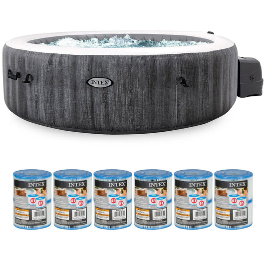 Intex PureSpa Plus Inflatable Hot Tub and Type S1 Filter Cartridges, (12 Pack)