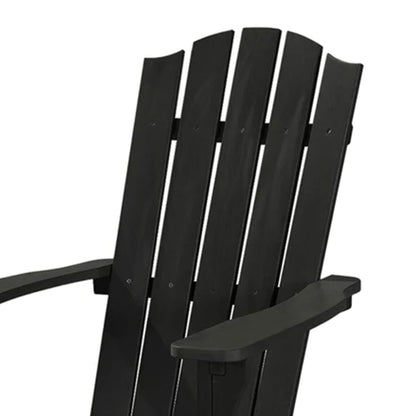 PolyTEAK Element Collection Poly Lumber All Weather Adirondack Chair, Black