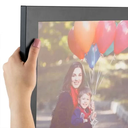 ArtToFrames 18 x 18 Inch Solid Wood Wall Hanging Picture Frame, Satin Black