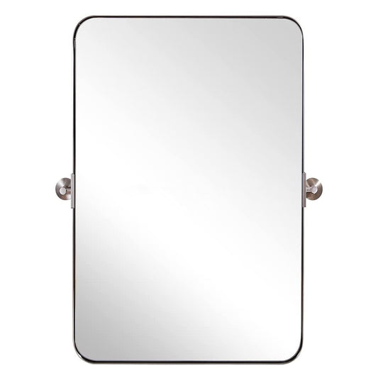 ANDY STAR Modern 22x34" Rectangular Wall Hanging Bathroom Mirror, Brushed Gold