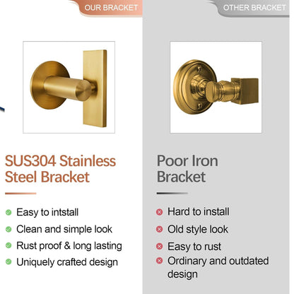 ANDY STAR Modern 22x34" Rectangular Wall Hanging Bathroom Mirror, Brushed Gold