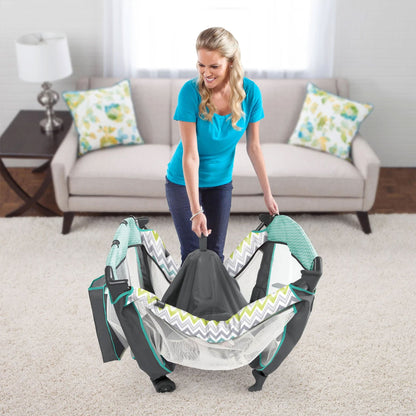 Ingenuity Smart and Simple Playard for Babies & Toddlers, Black & Teal Ridgedale