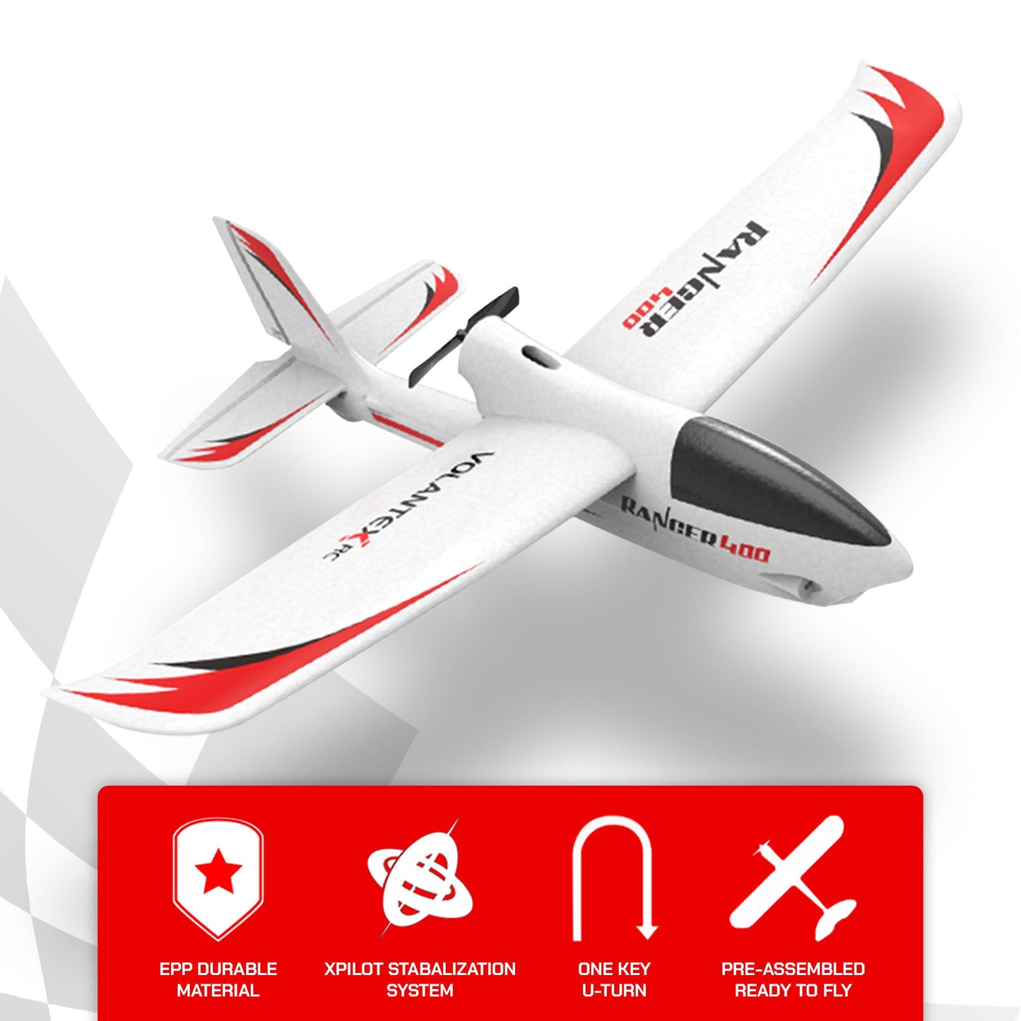 VOLANTEXRC Ranger 400 One Key Turn Remote Control Airplane w/ Xpilot Stabilizer