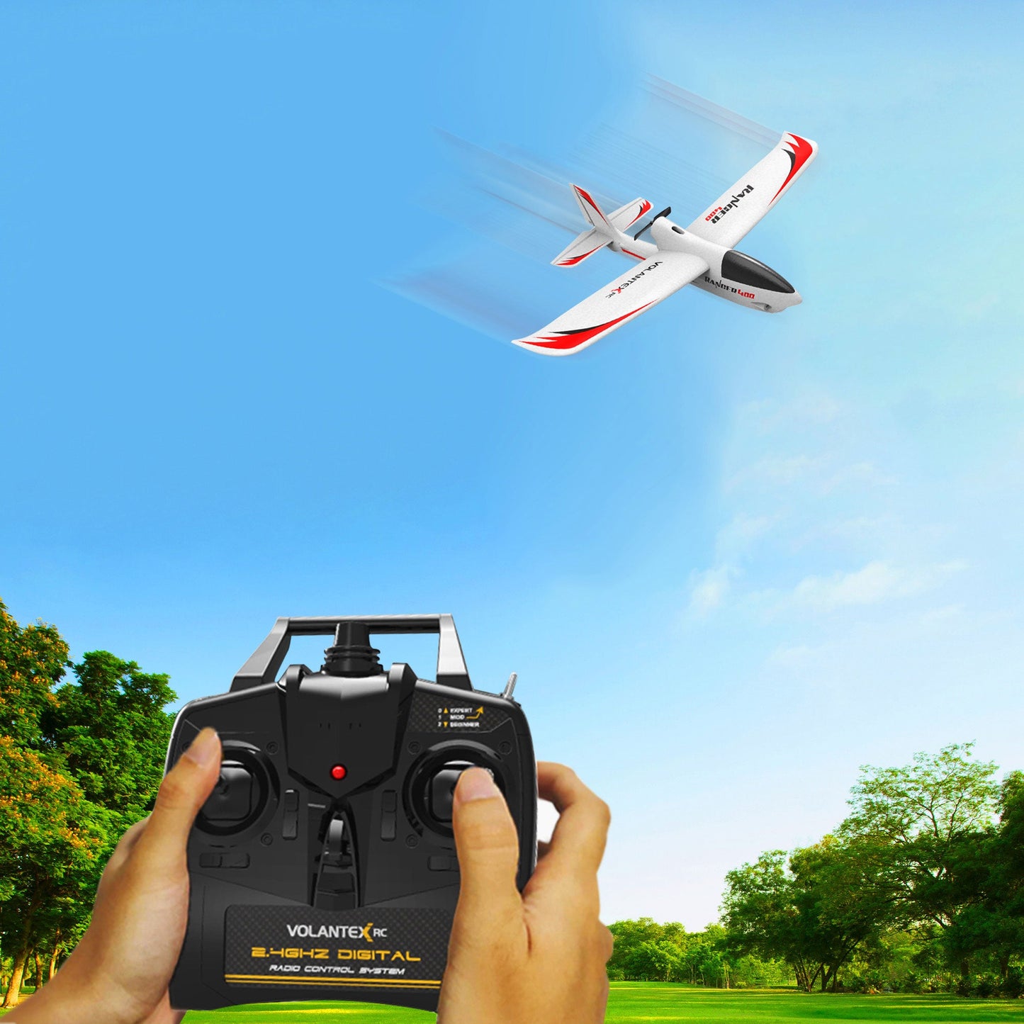 VOLANTEXRC Ranger 400 One Key Turn Remote Control Airplane w/ Xpilot Stabilizer