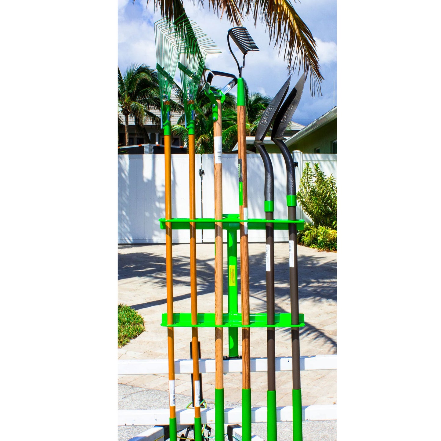 Green Touch Industries Inc Large Steel Hand Tool Rack for Open Trailers, Green